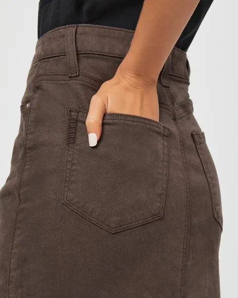 Angela Maxi Skirt w/ Raw Hem Rich Chocolate