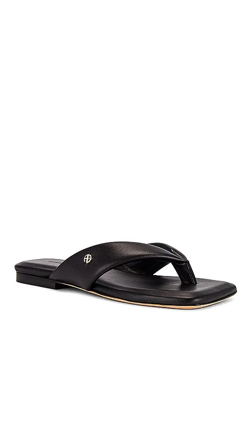 ANINE BING Viola Flat Sandals in Black
