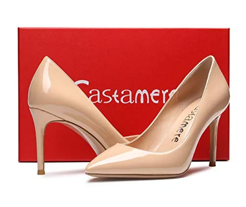 Castamere High Heels Womens Pointed Toe Slip-on Pumps 8.5CM Heels Patent