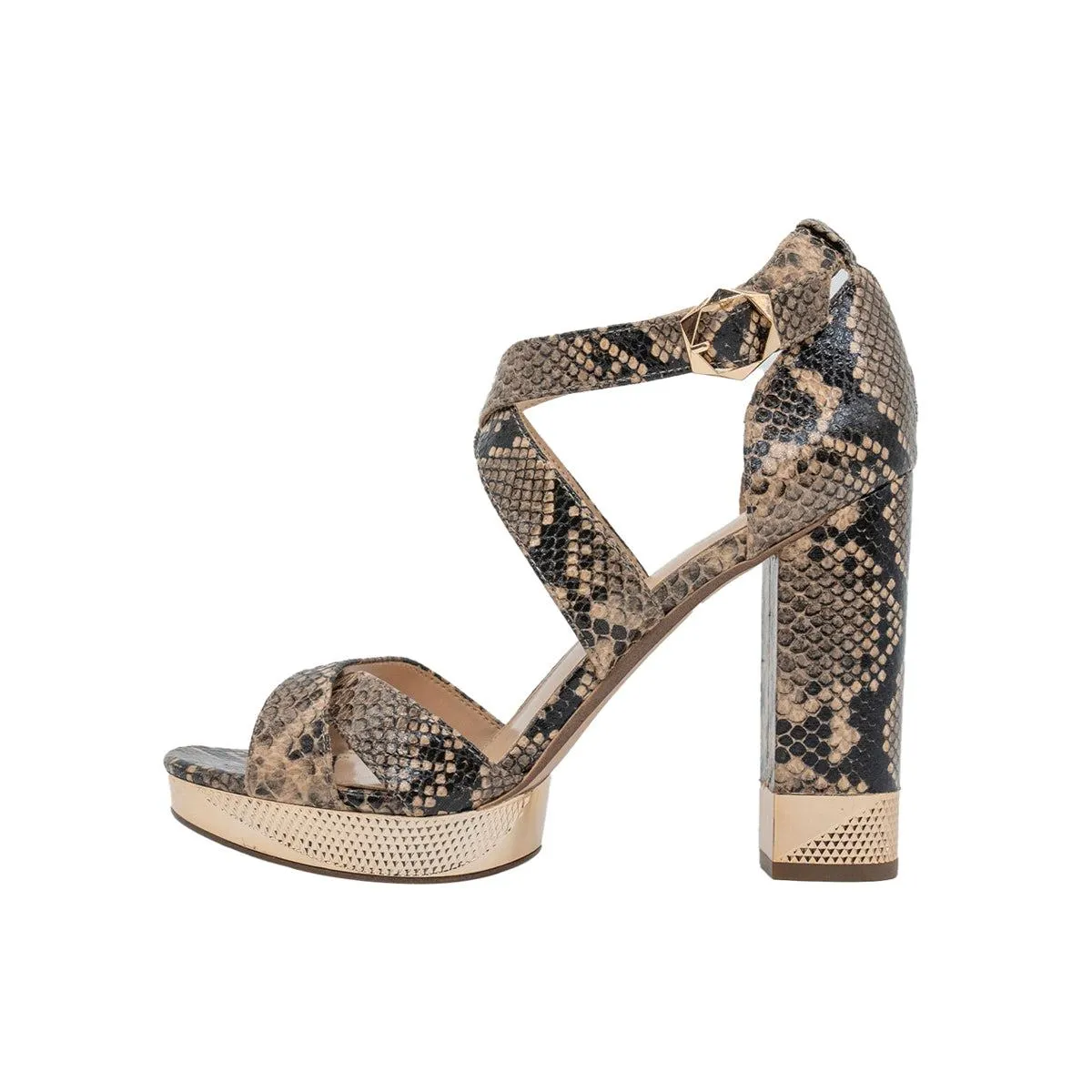 Catwalk Snakeprint Block High-Heel Shoes Leather Multicolour Colour For Women