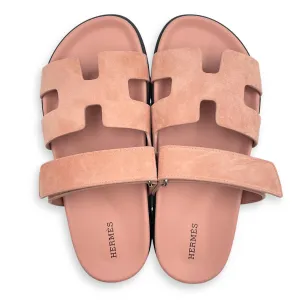 Chypre 38.5 Pink Sandals in Suede Leather