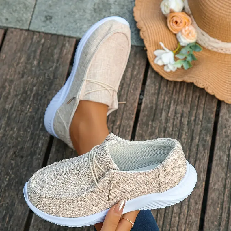 Dames canvas slip-on loafers - Lichtgewicht & comfortabel met luipaardprint