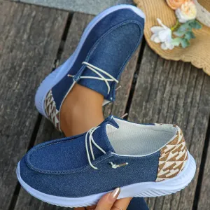 Dames canvas slip-on loafers - Lichtgewicht & comfortabel met luipaardprint