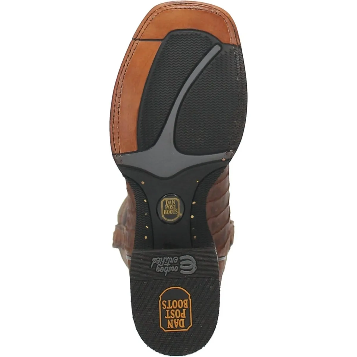 Dan Post Men's Mickey Genuine Caiman Belly Square Toe Boots - Tan