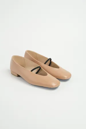 Debi Square Toe Flat Loafers (Nude)