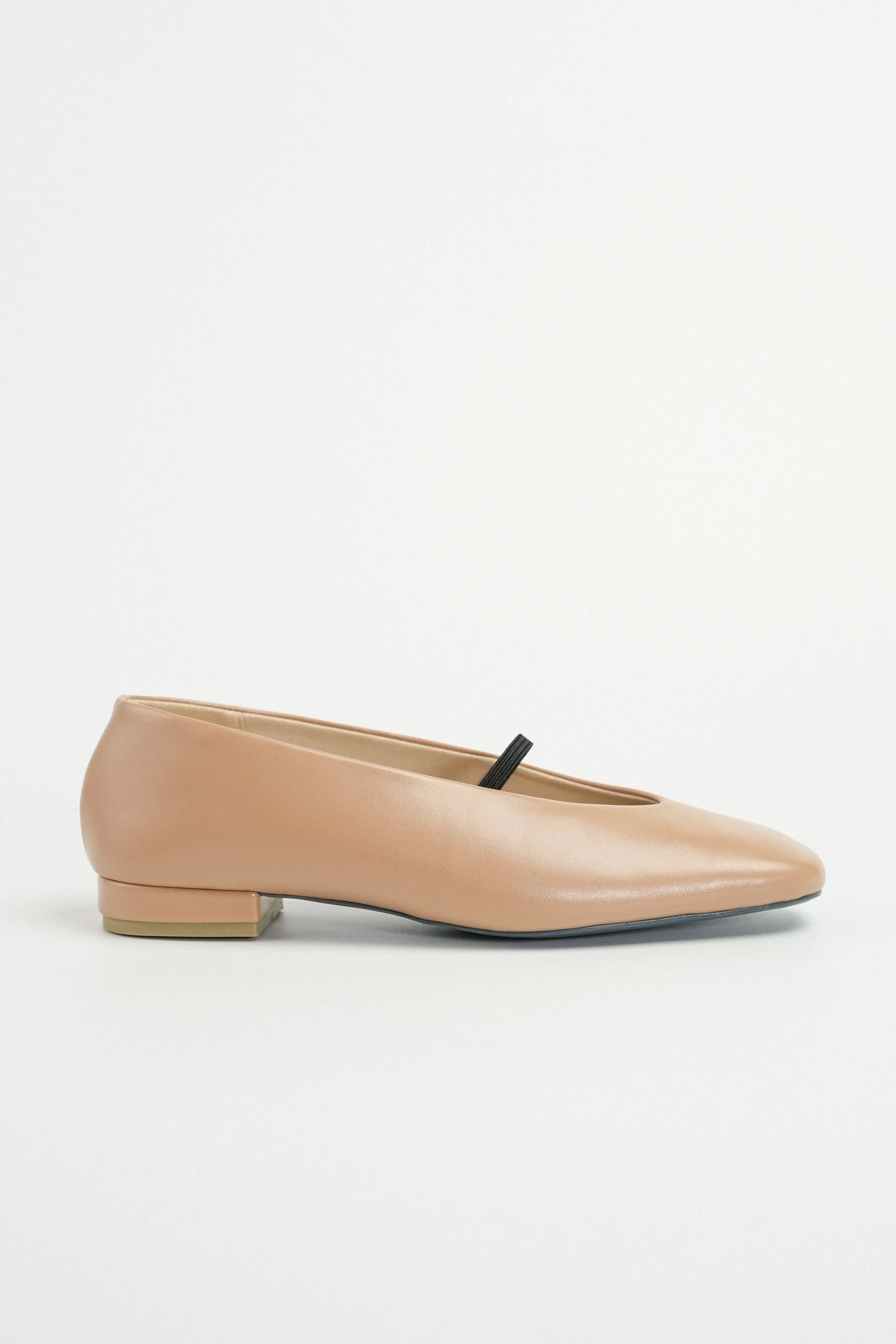 Debi Square Toe Flat Loafers (Nude)