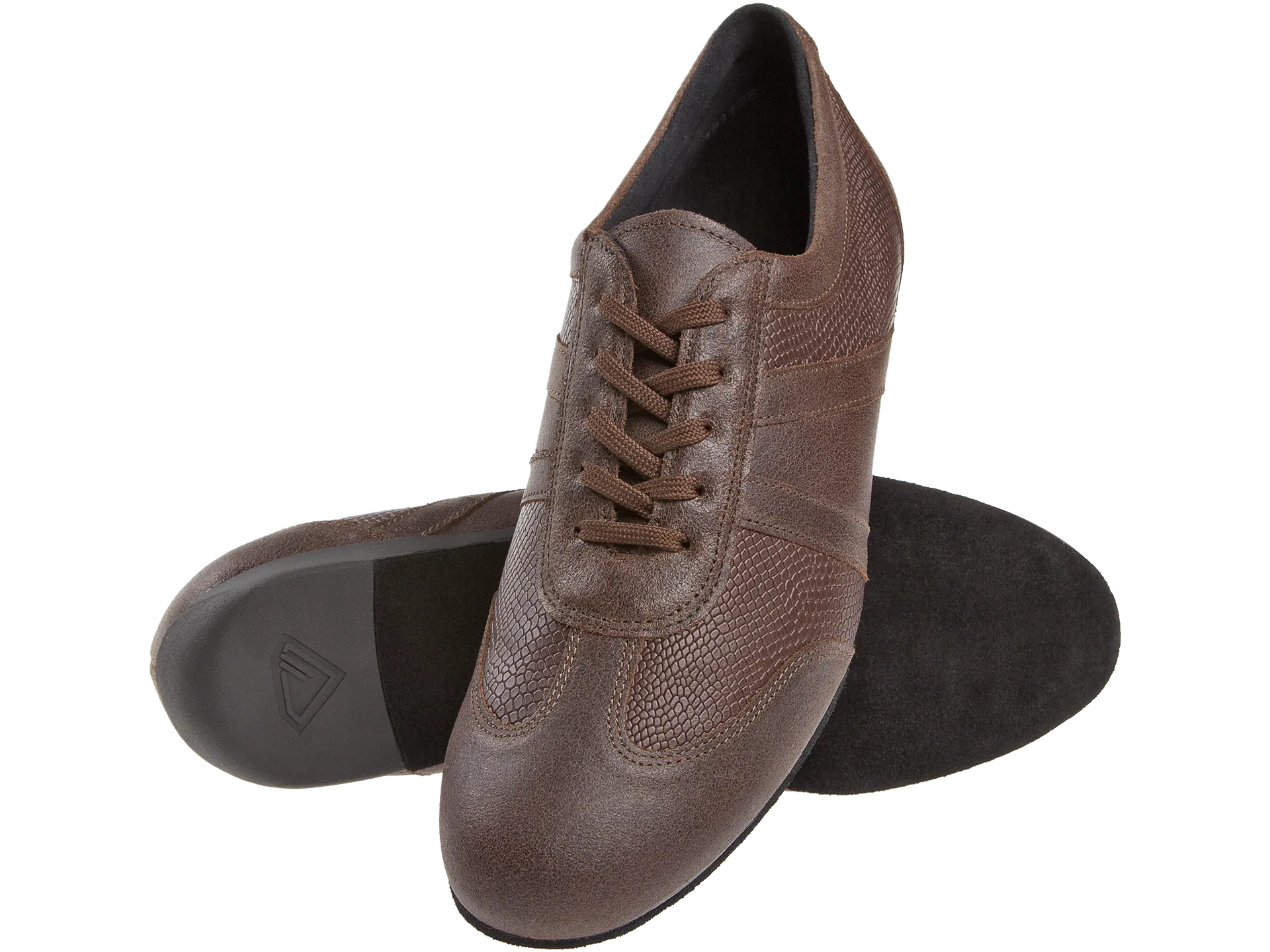 Diamant-Mens: Beckham: Distressed Brown Leather | .5" Wedge | WIDE | Suede Sole