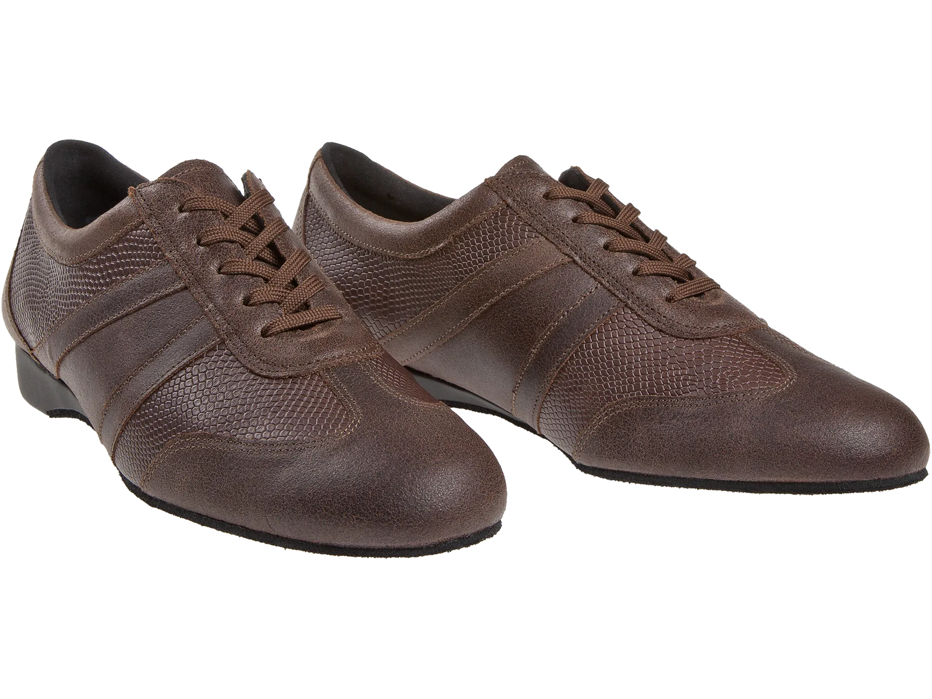 Diamant-Mens: Beckham: Distressed Brown Leather | .5" Wedge | WIDE | Suede Sole