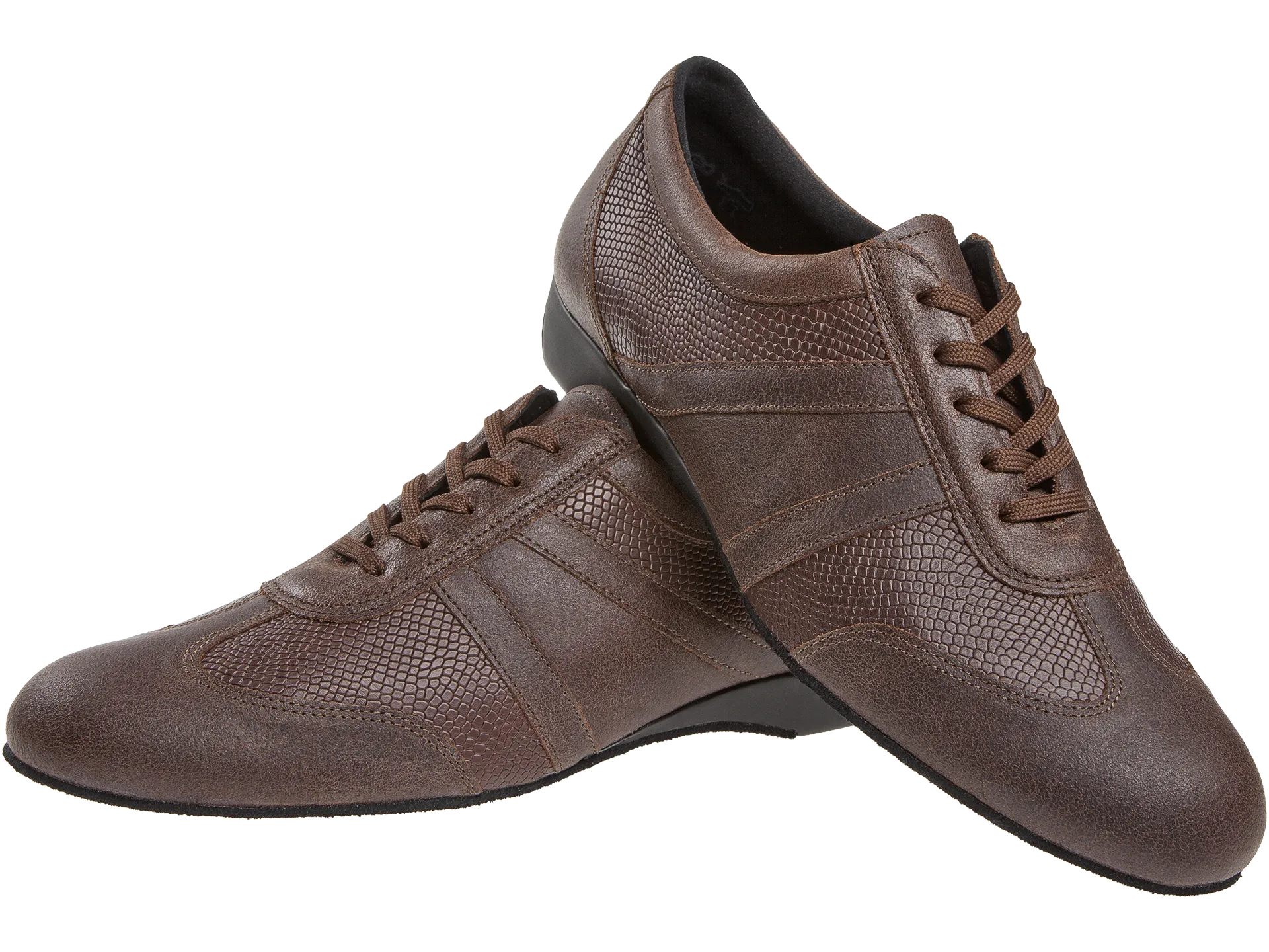 Diamant-Mens: Beckham: Distressed Brown Leather | .5" Wedge | WIDE | Suede Sole