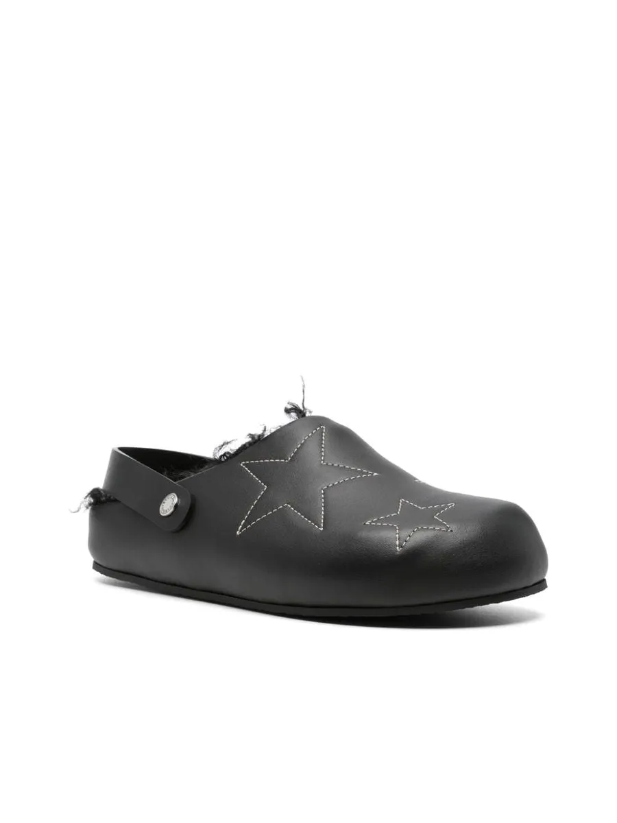 Faux Leather Star Motif Sandals