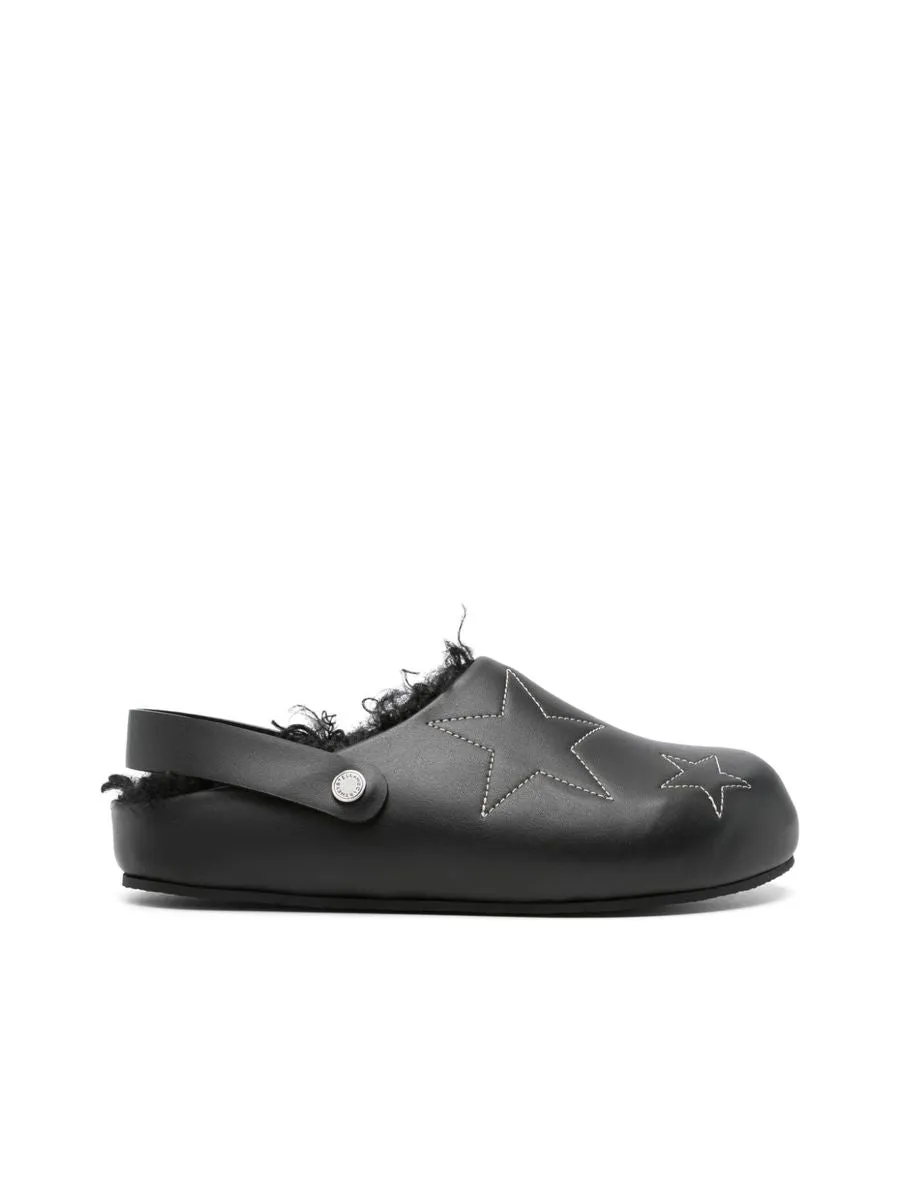 Faux Leather Star Motif Sandals