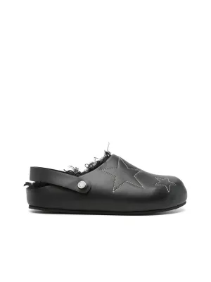 Faux Leather Star Motif Sandals