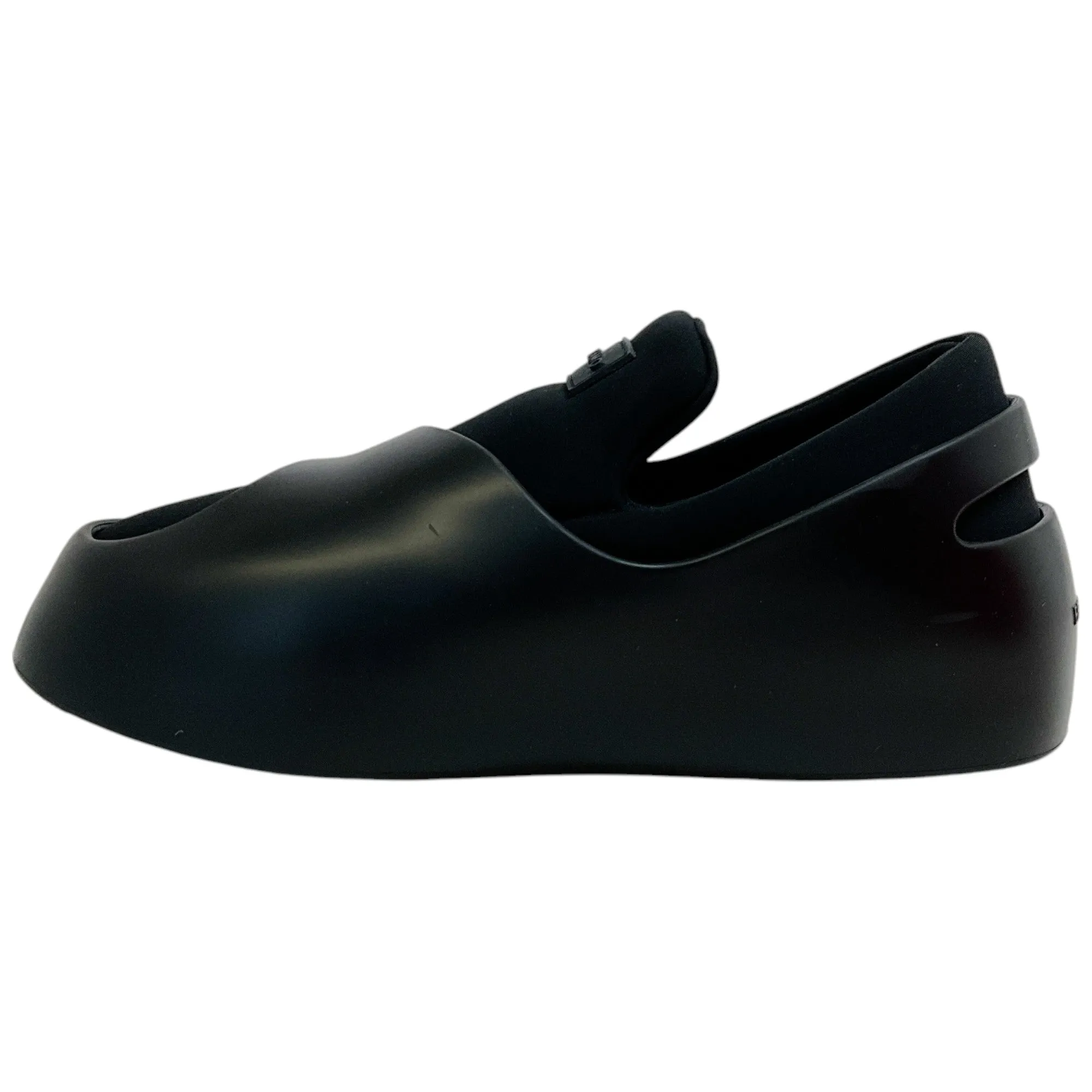 Ferragamo Black Neoprene / Rubber Lunar Slip On Loafers