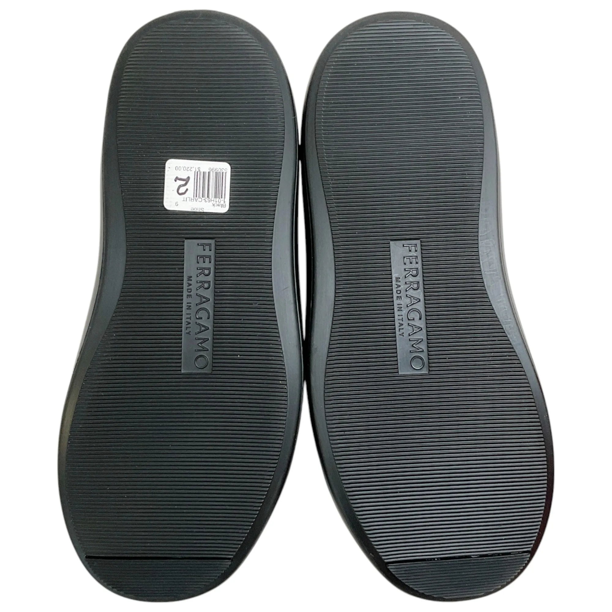 Ferragamo Black Neoprene / Rubber Lunar Slip On Loafers