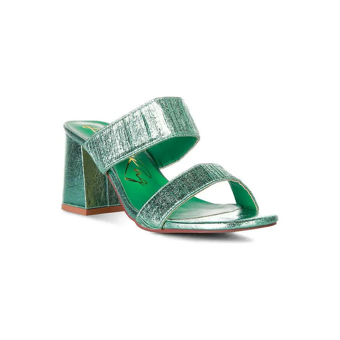 Giblet Metallic Slip On Block Heels