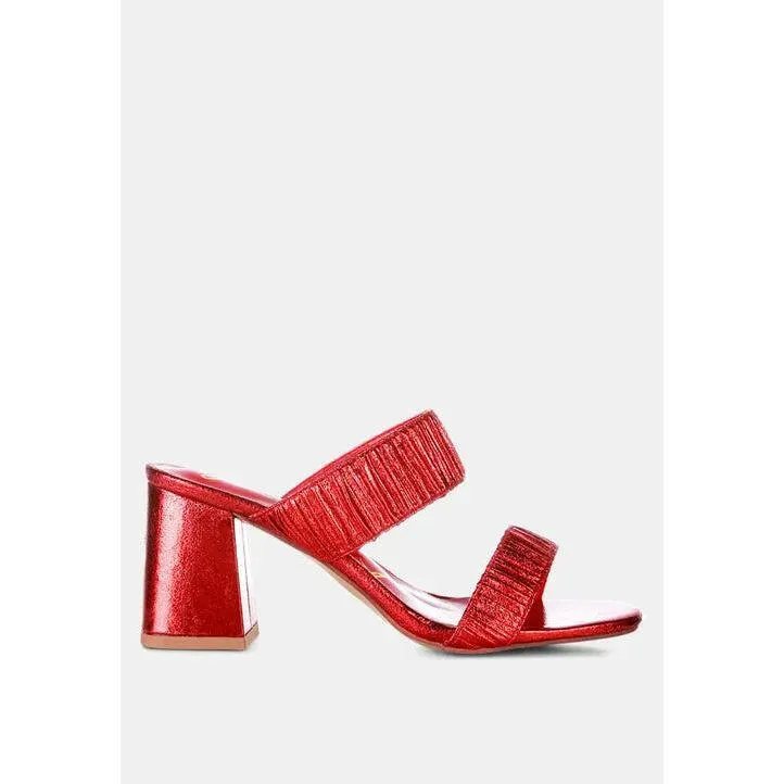 Giblet Metallic Slip On Block Heels
