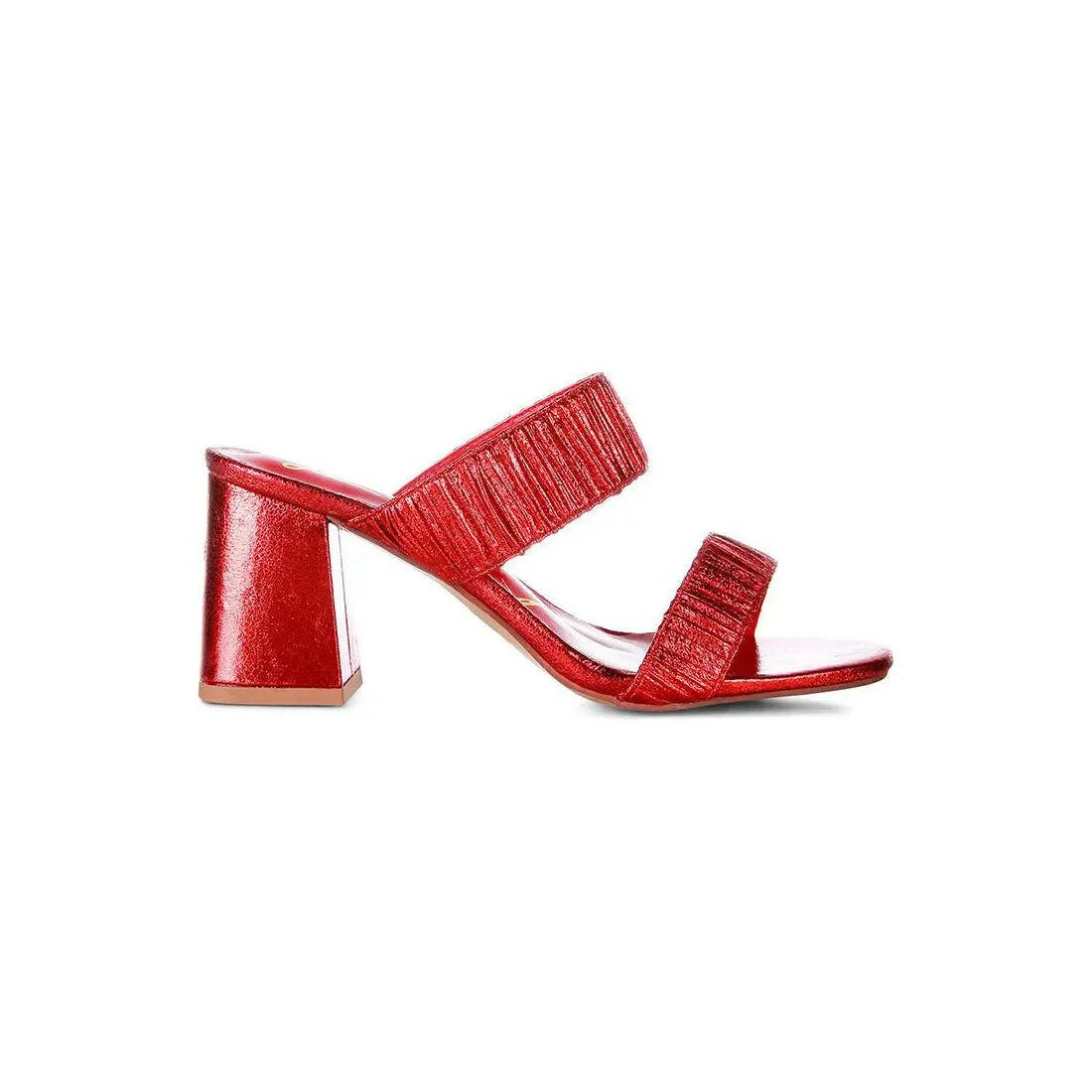 Giblet Metallic Slip On Block Heels