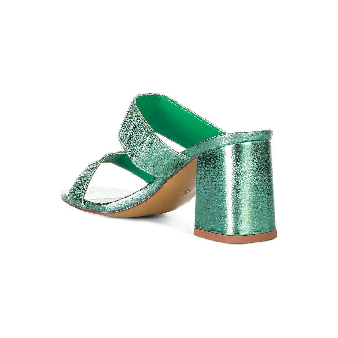 Giblet Metallic Slip On Block Heels