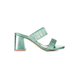 Giblet Metallic Slip On Block Heels