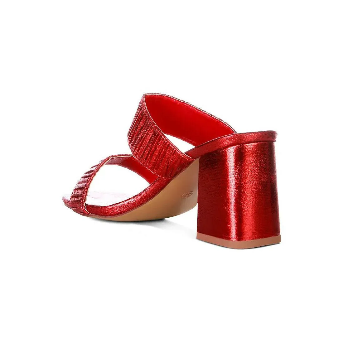Giblet Metallic Slip On Block Heels