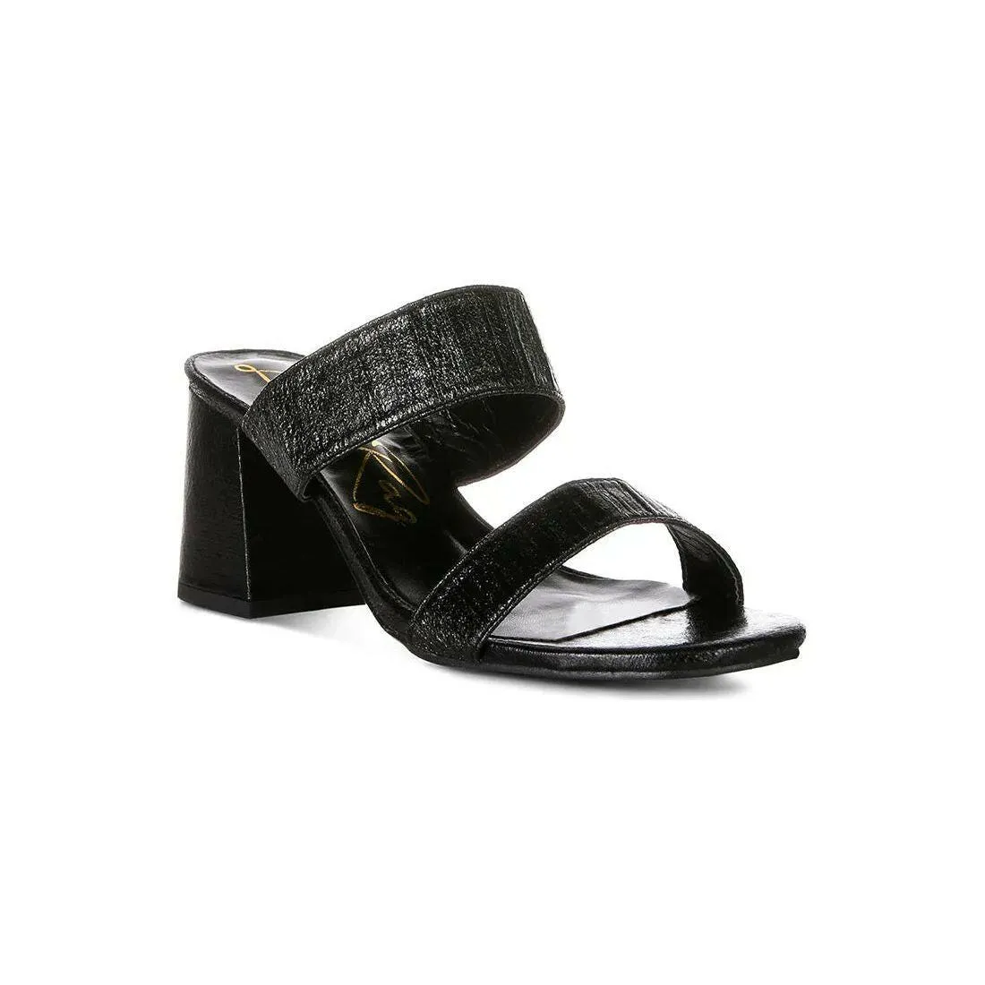 Giblet Metallic Slip On Block Heels