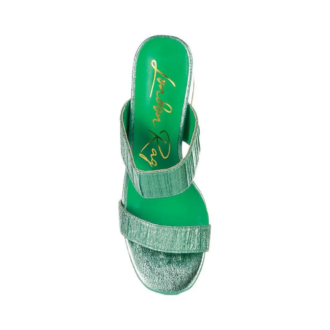 Giblet Metallic Slip On Block Heels