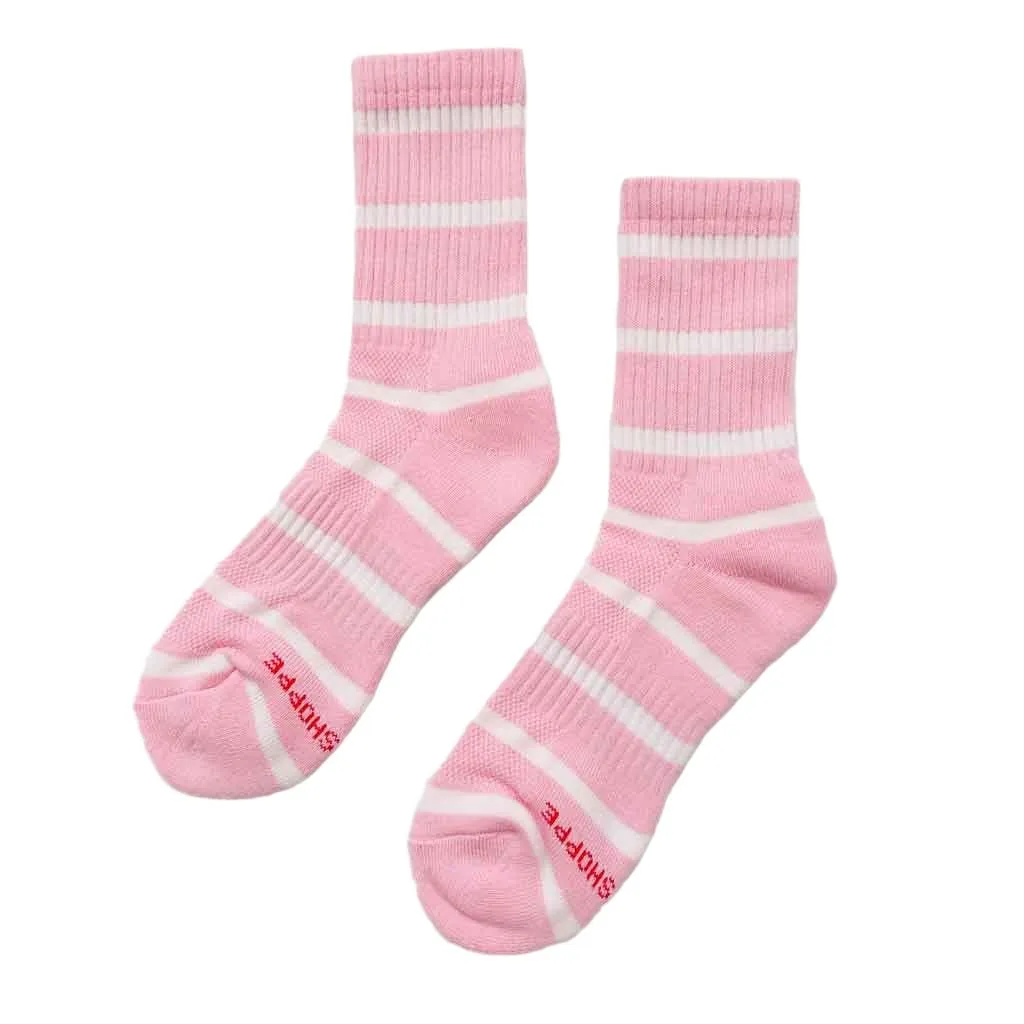 LBS Boyfriend Striped Socks - Pink/White