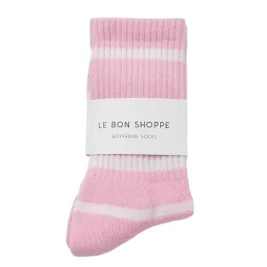 LBS Boyfriend Striped Socks - Pink/White