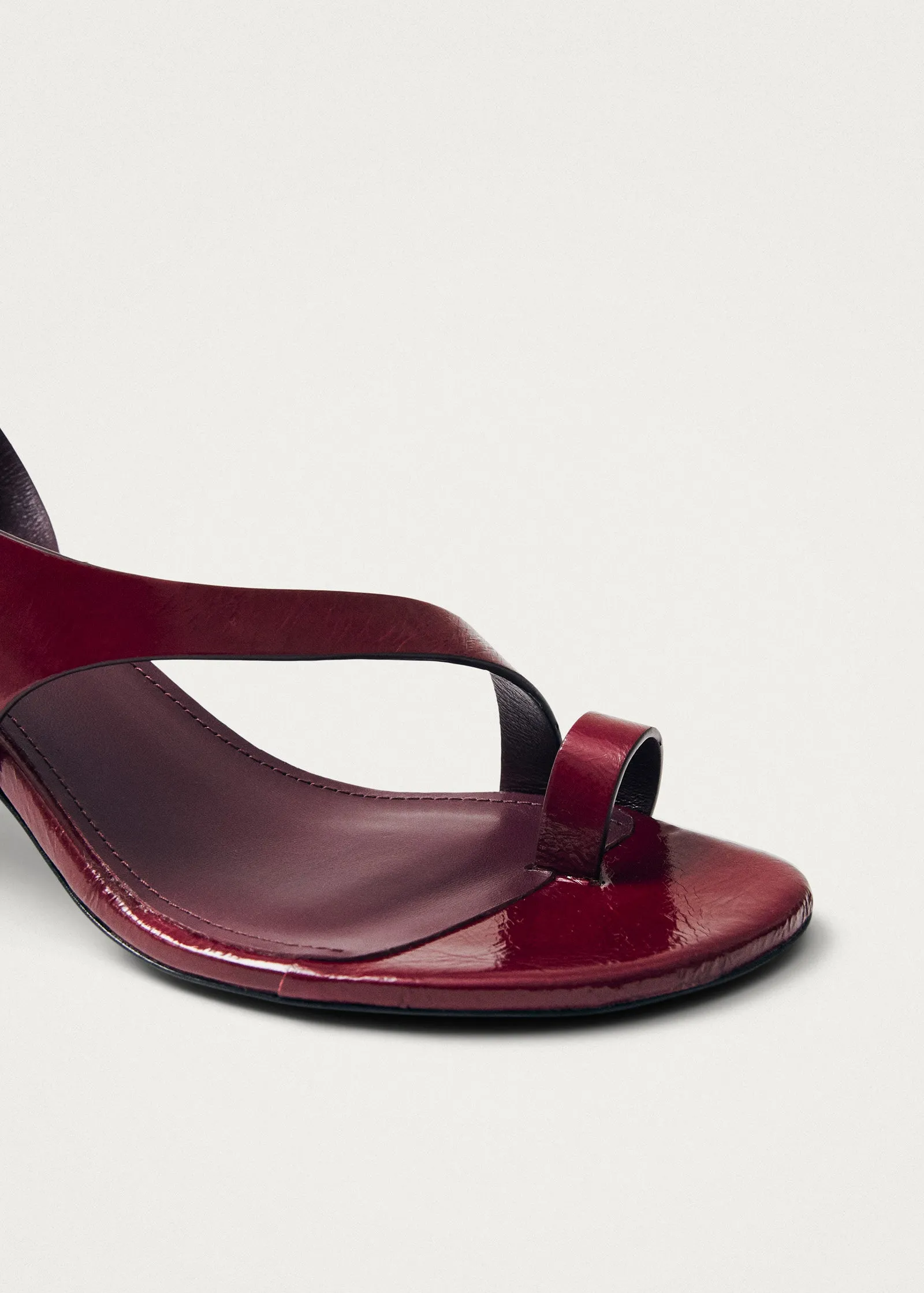 Miquela Onix Burgundy Leather Sandals