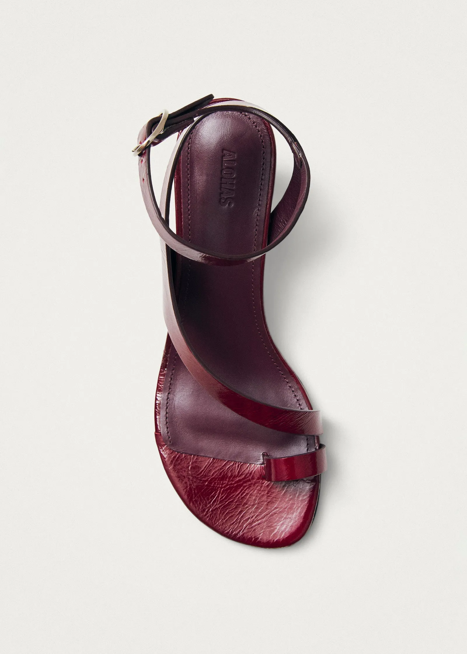 Miquela Onix Burgundy Leather Sandals