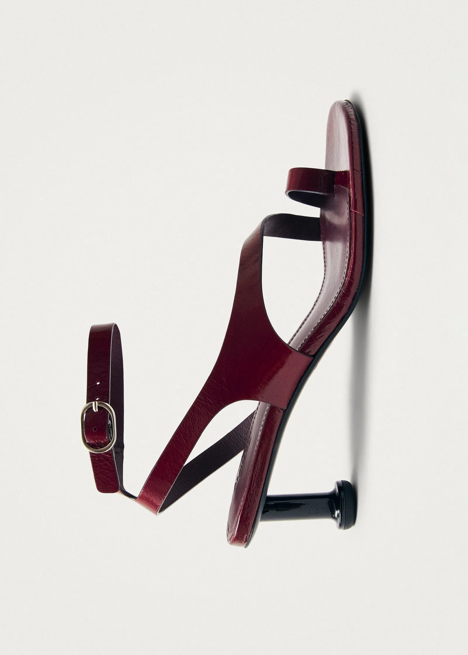 Miquela Onix Burgundy Leather Sandals