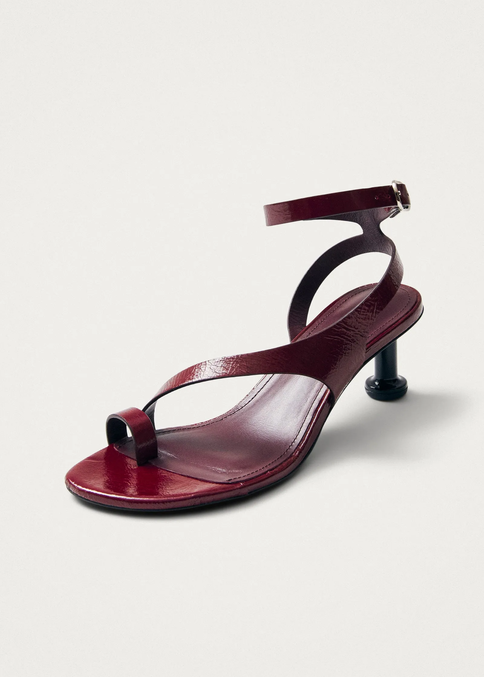 Miquela Onix Burgundy Leather Sandals