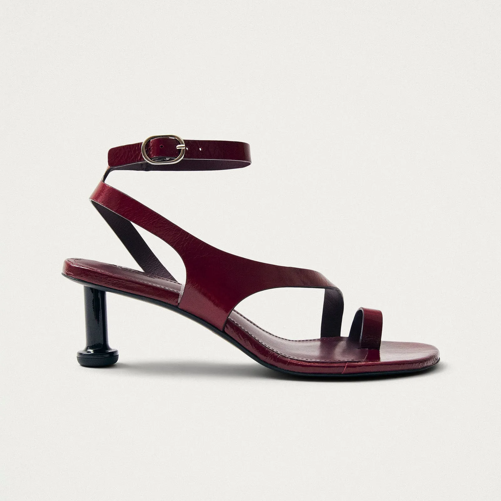Miquela Onix Burgundy Leather Sandals