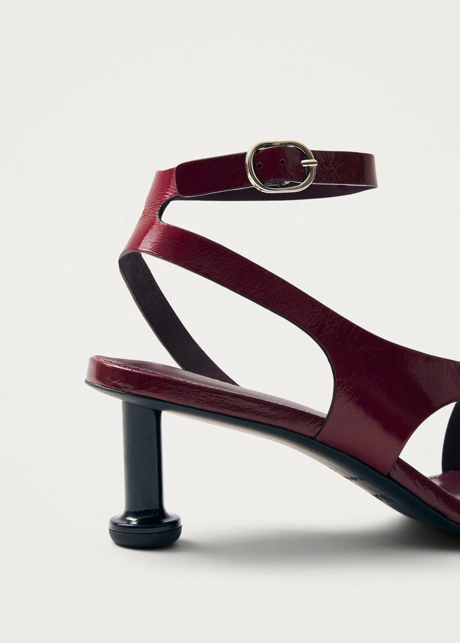 Miquela Onix Burgundy Leather Sandals