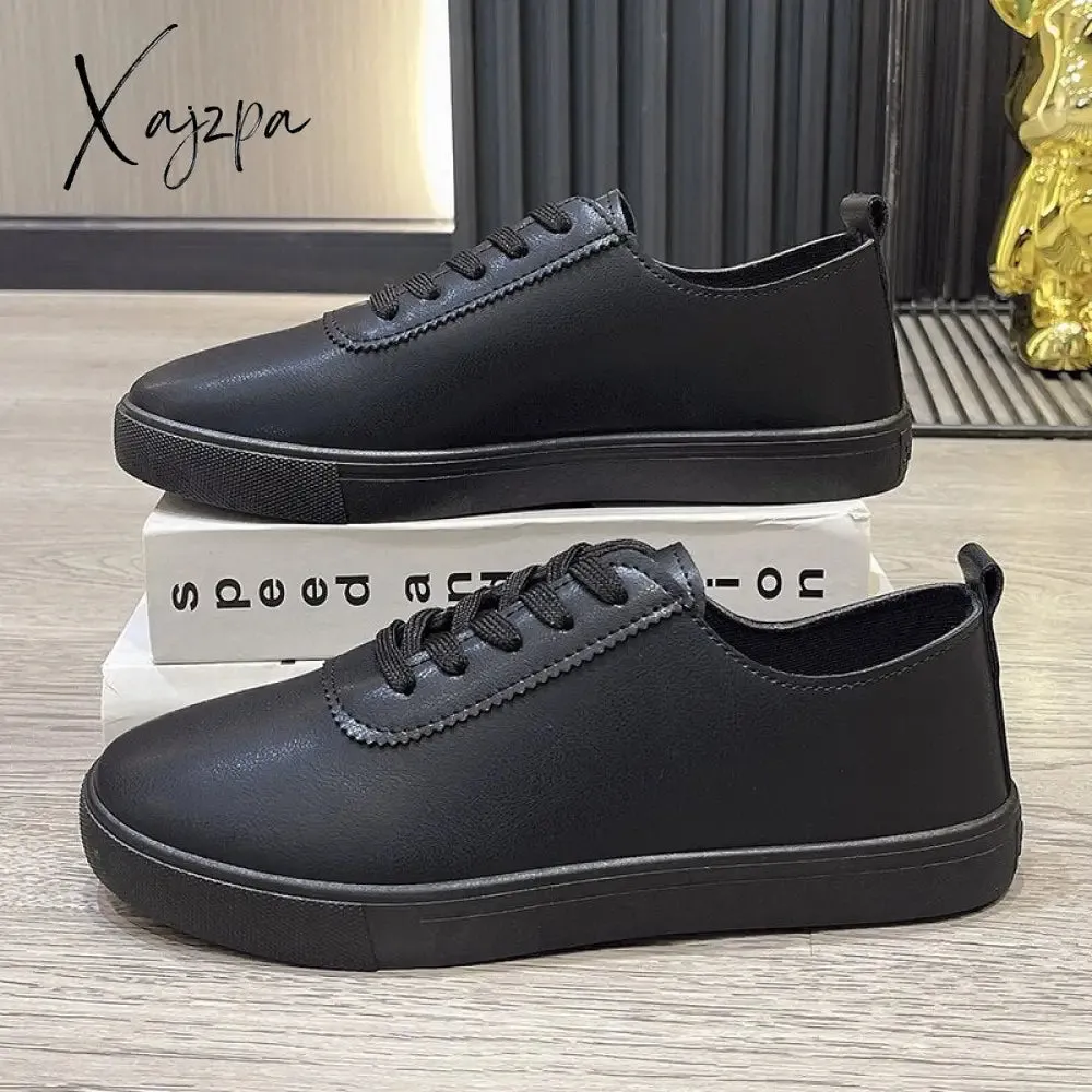 Xajzpa - Women White Shoes Lace Up Casual Sneakers Breathable Board Shoes Soft Vulcanized Flat Shoes Women Zapatos De Mujer 2023